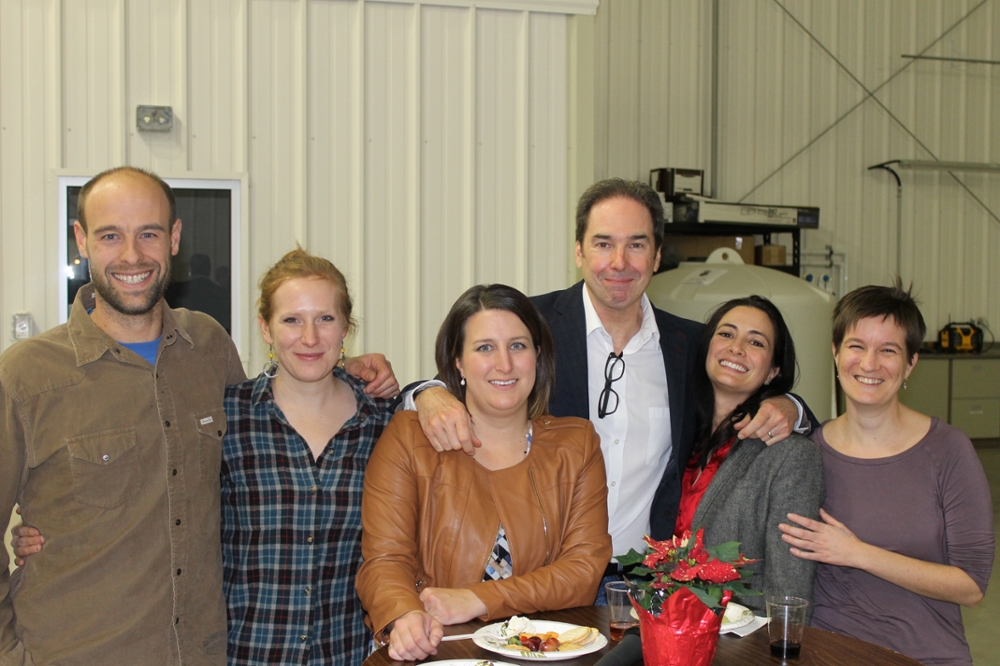 From left to right: Chris Gabrielli, Anna Coles, Dyan Pratt, Jeff McDonnell, Veva McDonnell and Willemijn Appels at the MOST Facility opening celebration on December 4, 2015. 